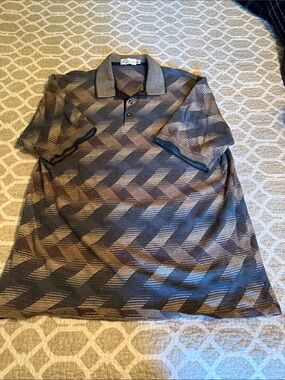 Men's Haley Signature Vintage Geometric Short-Sleeve Polo Shirt - Brown/Black